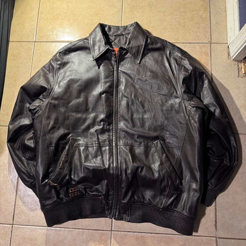 Vintage 2000s y2k roca wear leather jacket Size 3XL in Mens